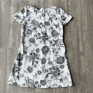 Floral Black and White Dress